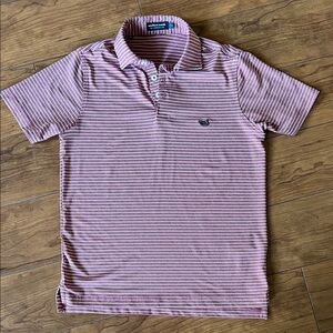 Southern Marsh Polo with Pink and White Stripes